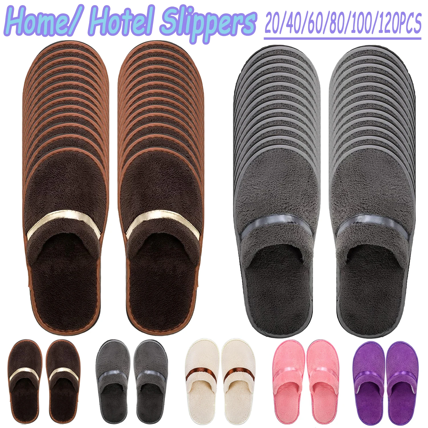 Disposable Slippers for Guest Hotel Slippers Spa Slippers Washable Reuseble Home Travel Party Indoor Shoes for Woman and Men