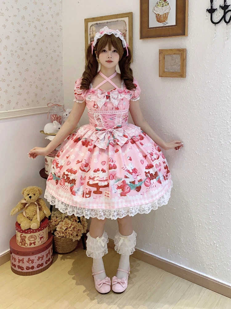 Pré-venda 35 dias harajuku design original lolita vestido doce op vestido de manga curta vestido de verão chá festa para amigos doce menina
