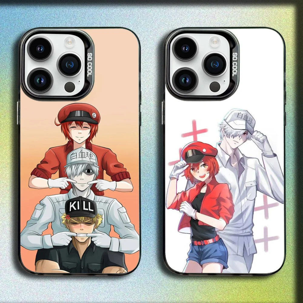

Code B-black C-cells at Work Phone Case For iPhone 16,15,14,13,12,11,Mini,Pro,SE,MAX Gray Matte Silicone Black Cover