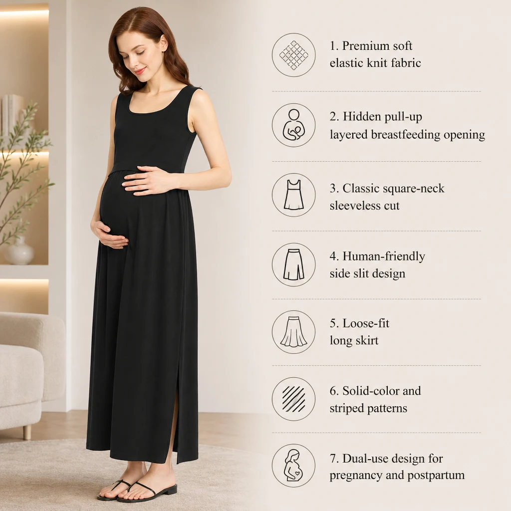 Square Neck Sleeveless Nursing - Maternity Wear recension och pris
