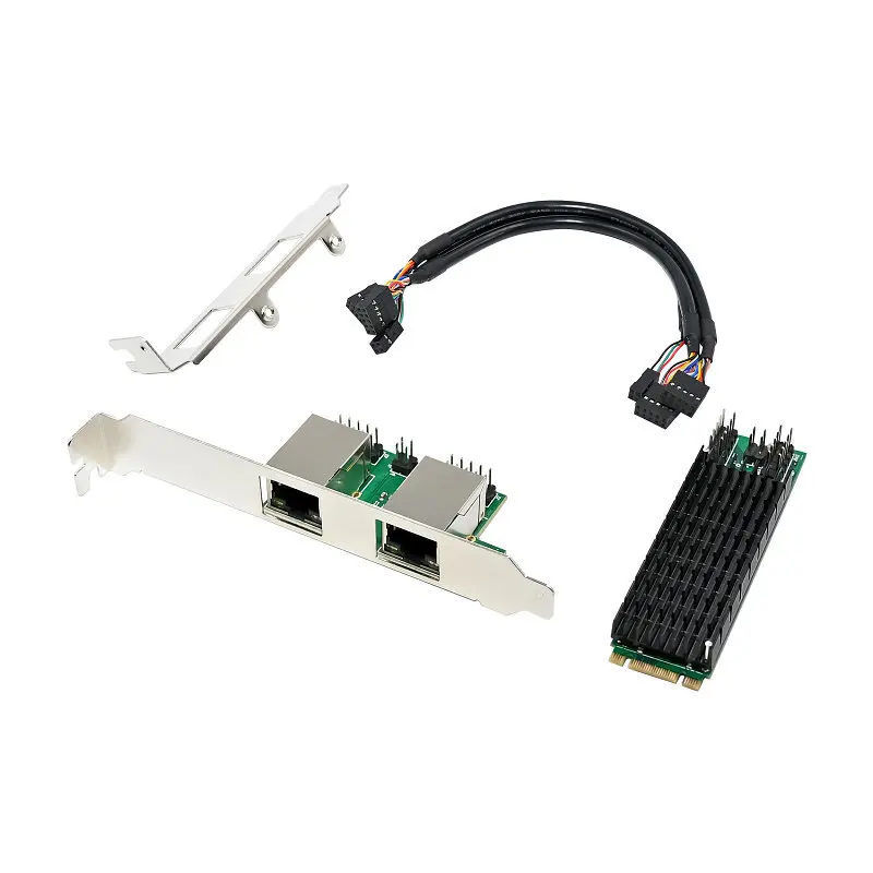 M2 Dual Port 2.5G Gigabit Ethernet Card M.2 Network Adapter 2-Port RJ45 Server Desktop Gaming Esports