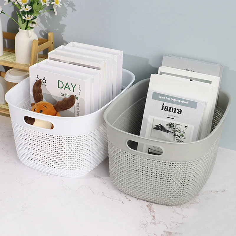 

Plastic Organizer Storage Baskets Student Desktop Snack Plush Toys Storage Basket Tape Stationery Books Storage Container Boxes