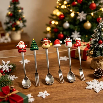 3D Christmas Stainless Steel Cutlery 4