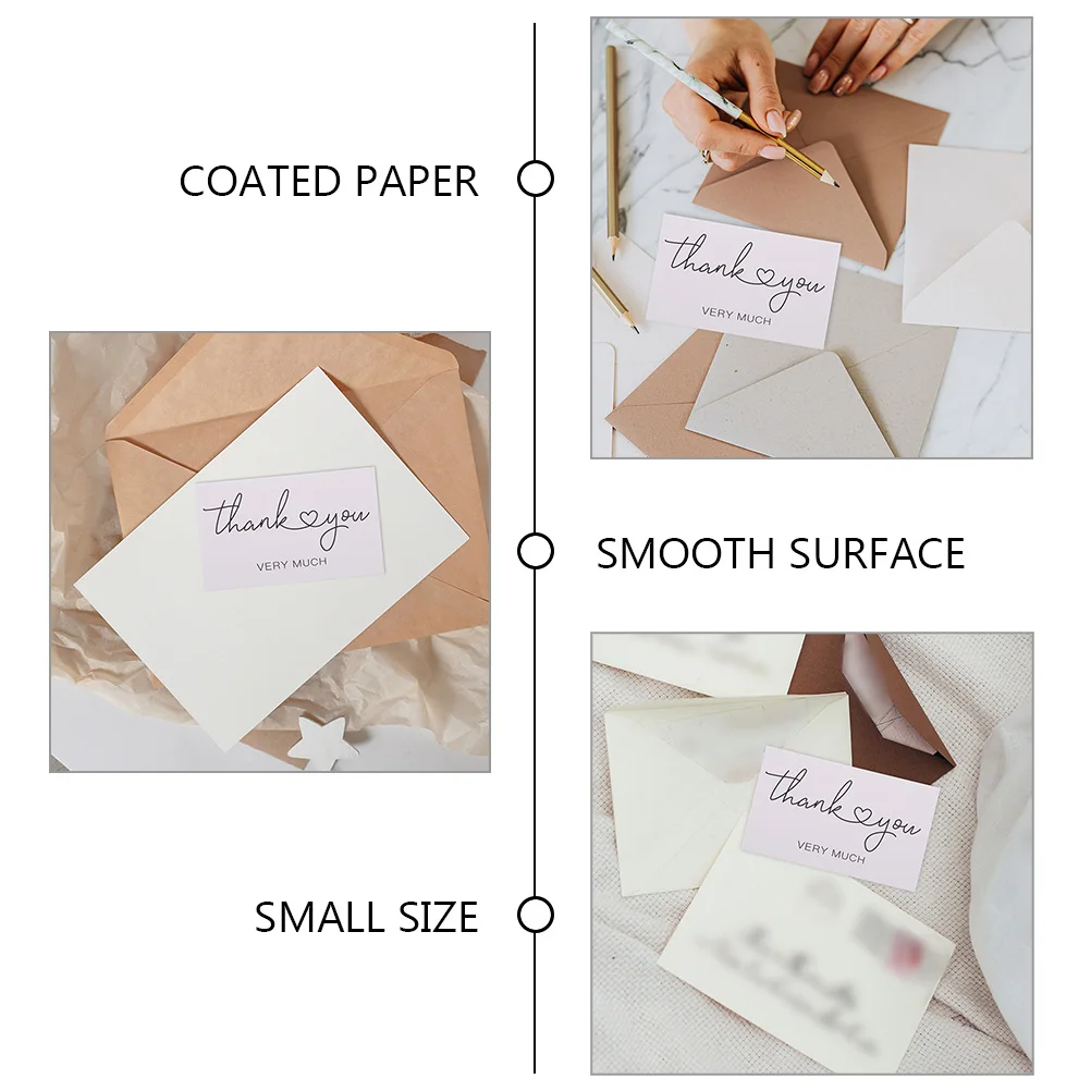 

100 Pcs Thank You Card Cards Bulk for Wedding Gift Thank-you Paper Mini Bridal Shower