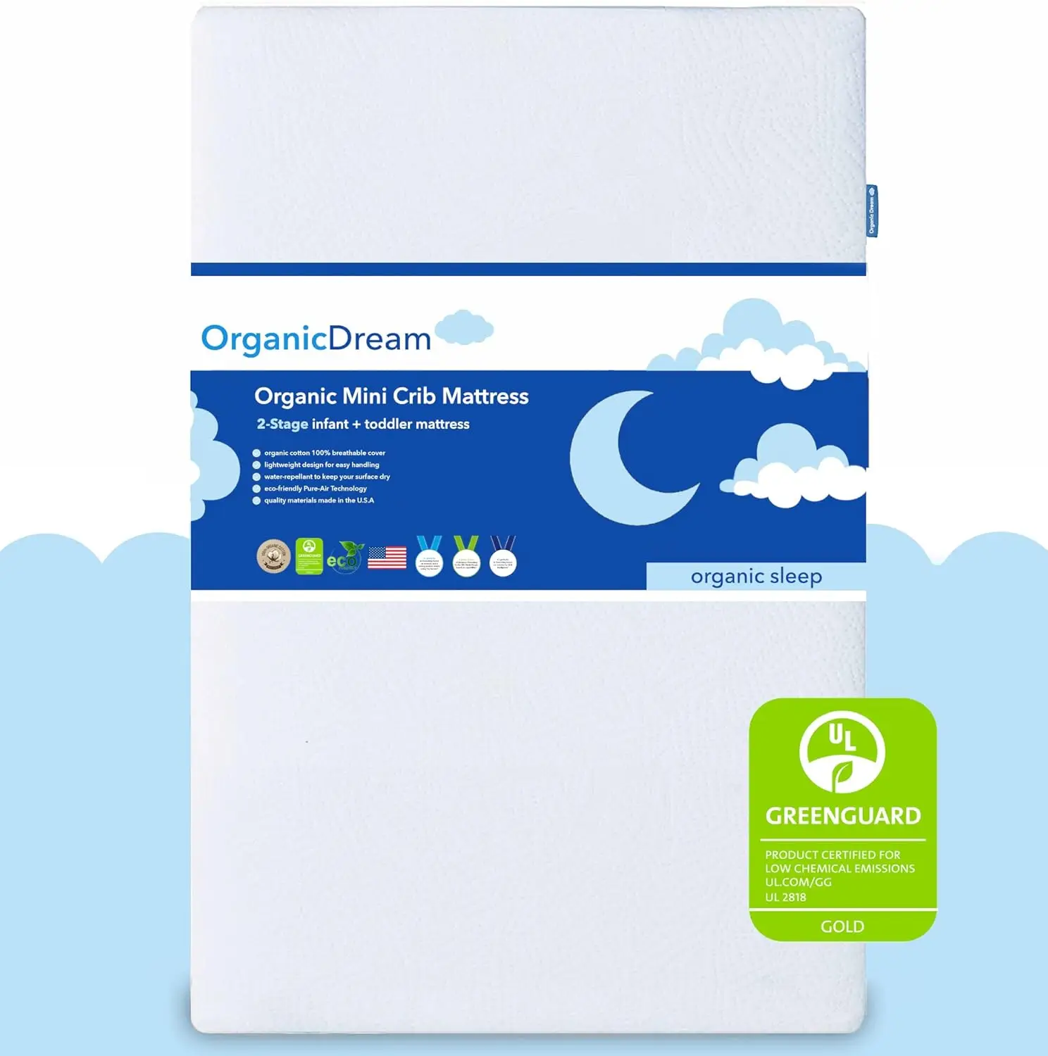 

Dream 5" Mini Crib Mattress - 100% Breathable Proven to Reduce Suffocation Risk - GREENGUARD I 2-Stage I Washable I Extr