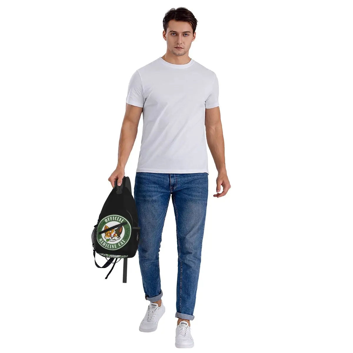 4 guerreros medicina gato pecho bolsa hombres Sling bandolera mochila pecho bolsa viaje senderismo mochila bolso de hombro