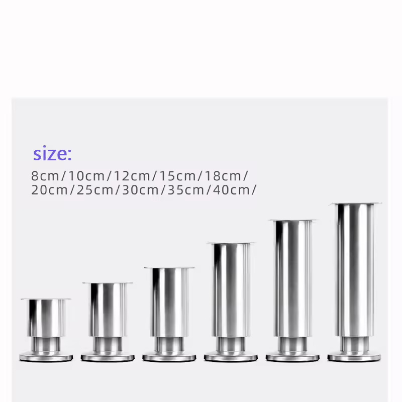 4PCS Height Adjustable Stainless Steel Furniture Feet Legs Kitchen Cabinet Sofa Legs Round Stand furniture leg - Image 6