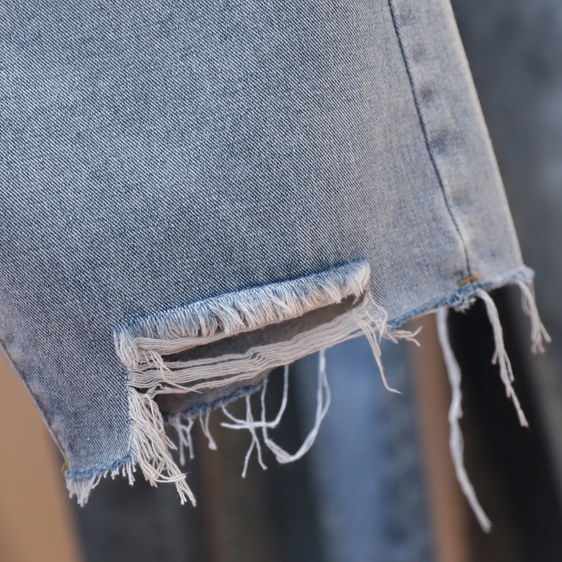 

Женские летние тонкие джинсы с высокой талией INS Sle, свободные утягивающие джинсы, брюки с пятью точками, которые e You Look Taller