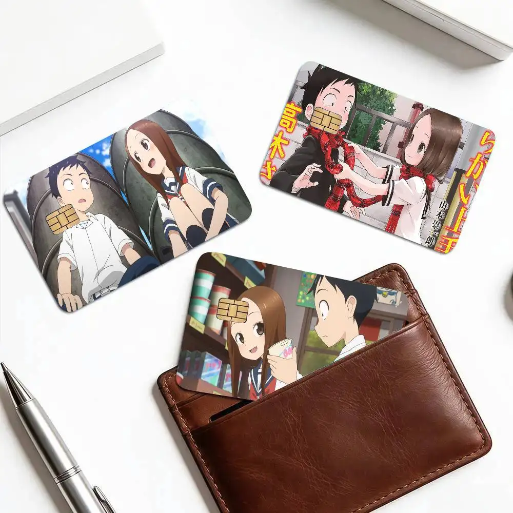 Teasing Master Takagi San Anime Card Sticker 4Pcs Credit Card Skin Anti Scratch Bank Debit Card Decal