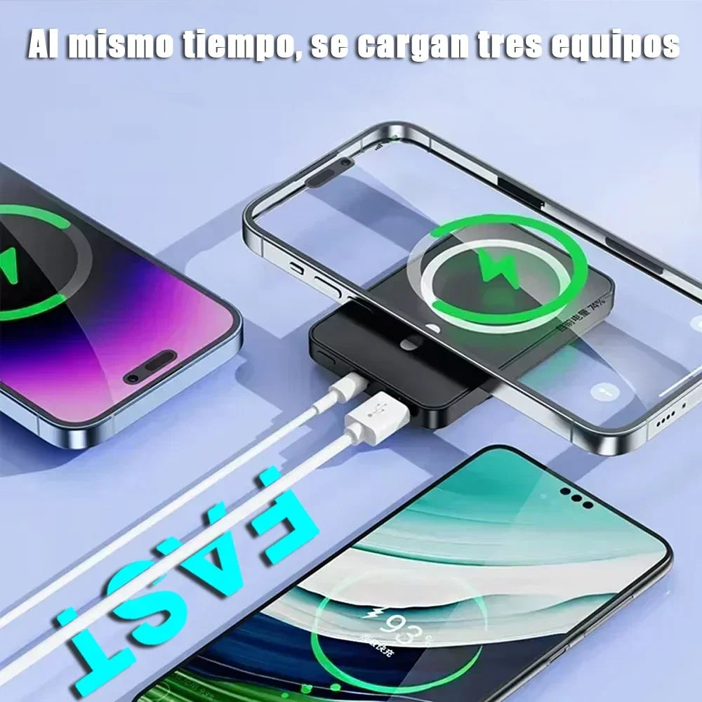 30000mAh Magnetic Power Bank 22.5W Fast Charging Portable Charger External Battery Wireless PowerBank for IPhone Huawei Xiaomi