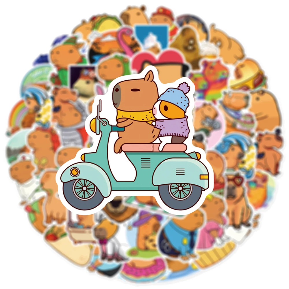 10/30/50 個かわいいカピバラアニメステッカー動物漫画ステッカースーツケースラップトップ電話日記車防水デカールおもちゃギフト