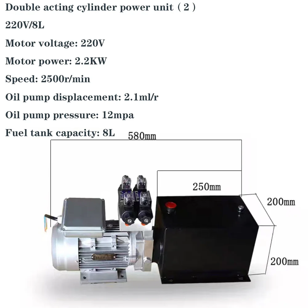 Imagem -05 - Máquina em Dois Sentidos do Motopropulsionador Hidráulico Cilindro Diminuto Pequeno do Óleo Plataforma de Levantamento Estação de Bomba Hidráulica 220v 380v