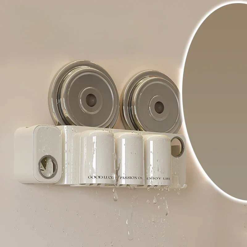 Toothbrush Storage Rack Bathroom Mounted Dental Tool Rack Mouthwash Cup Wall Mounted Dental Cylinder Rack Brushing Wall Mounted