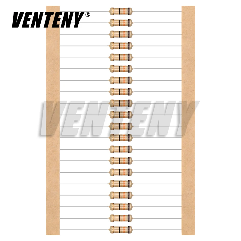 20 buah Resistor Film karbon 1W 5% 1R ~ 10M 10R 100R 220R 330R 470R 1K 2.2K 3.3K 4.7K 10K 22K 47K 100K 1M 10 100 220 330 470 ohm