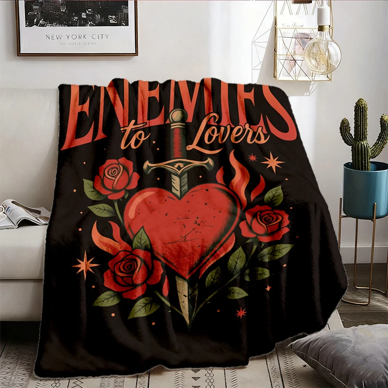 Enemies To Lovers Flannel Blanket, Romantasy Flannel Throw, Dark Romance Reader, Book Club Cozy Blanket