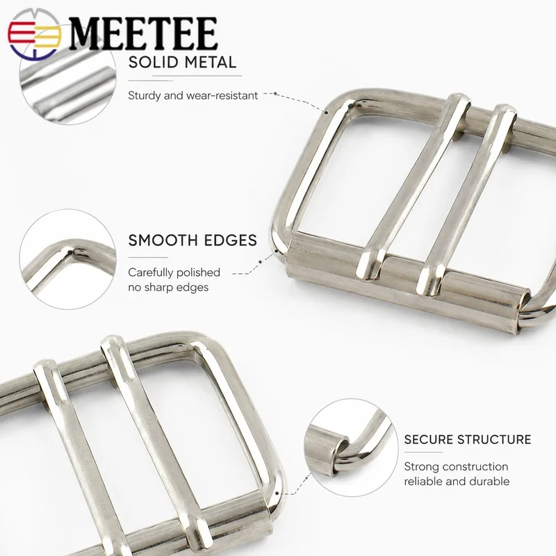 2/5/10Pcs 40/50mm Metal Roller Belt Buckles Single/Double Pin for Men's Waist Strap Buckle Head Coat Girdle Leather Craft Kits