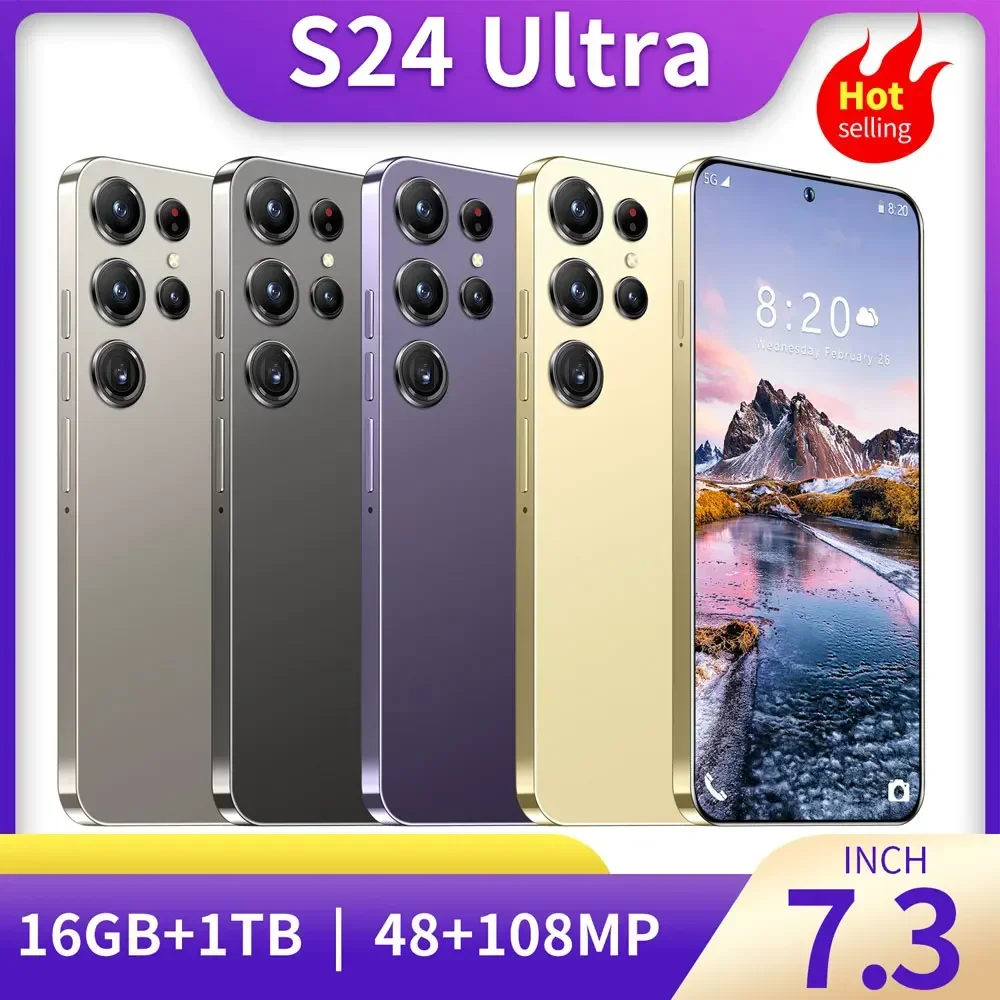 S24 Ultra 7.3'' 5G Original Smartphone 16G 1TB Snapdragon 8 Gen 3 Cell Phone Android 14 Smart Mobile Phones 7800mAh Cellphones