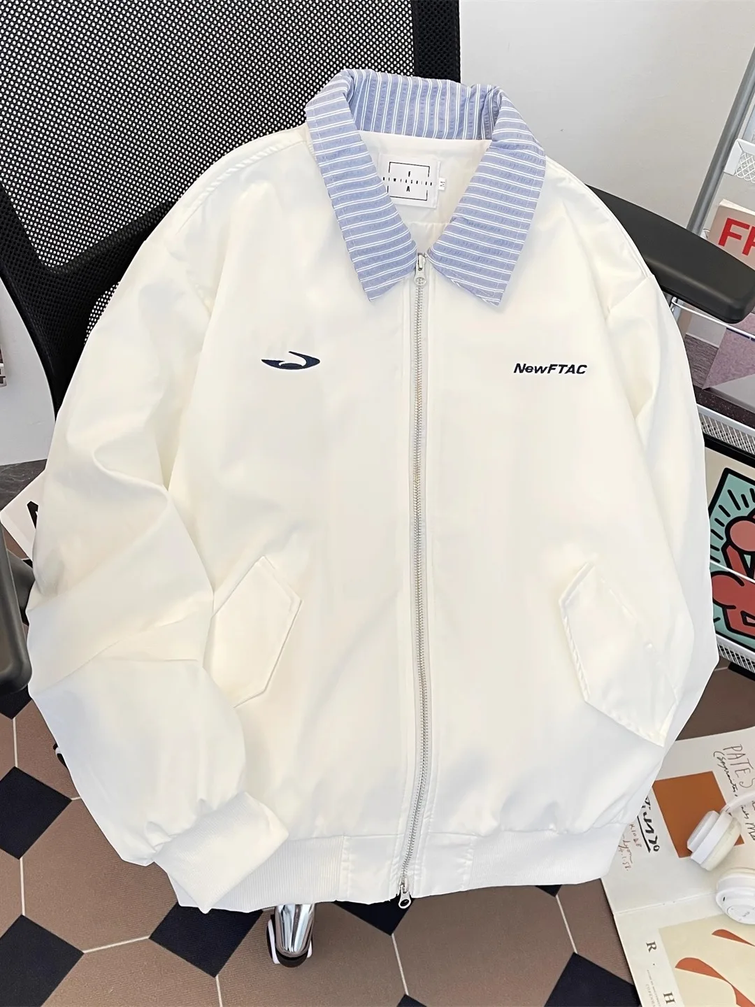 

American Retro Plaid Collar Jaet Loose Casual ex Autumn Winter Faionable Brand Outerwear Top for Men And Women