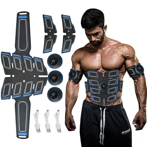 Entrenador muscular Abdominal recargable por USB, masajeador muscular Abdominal portátil, cinturón de entrenamiento electrónico, equipo de ejercicio físico