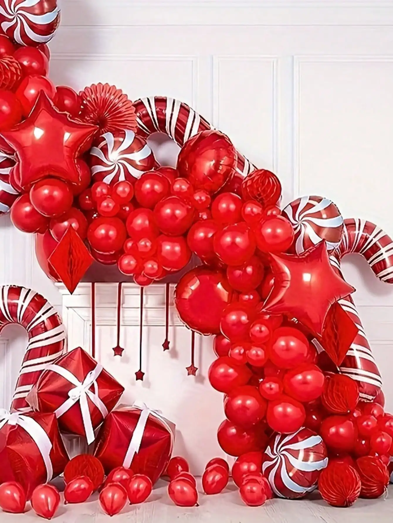 50 red balloons red latex balloons with 5 ribbons, birthday graduation Valentine\'s Day Christmas wedding party decorations