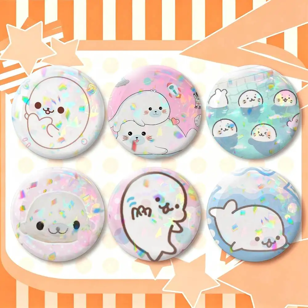 Kawaii Cute Mamegoma Baby Seal  25mm 32mm 44mm 58mm 75mm Brooches Badges Pins for Accessories Gift