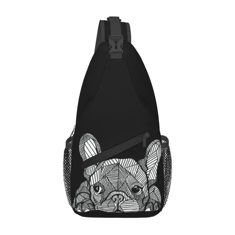 

French Bulldog Sling Chest Bag Custom Frenchie Dog Crossbody Shoulder Backpack for Men Travel Hiking Daypack