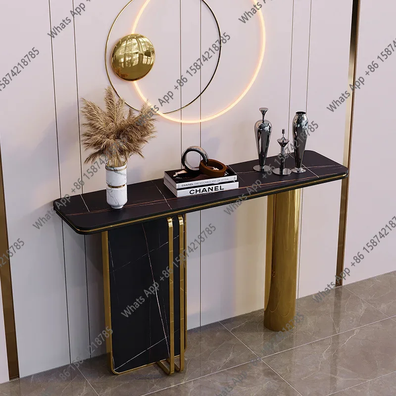 40 Italian Luxury Wall Console, Modern Quartz Entryway Table With Open Storage, Anti-Bacterial & Scratch Proof, Customizable