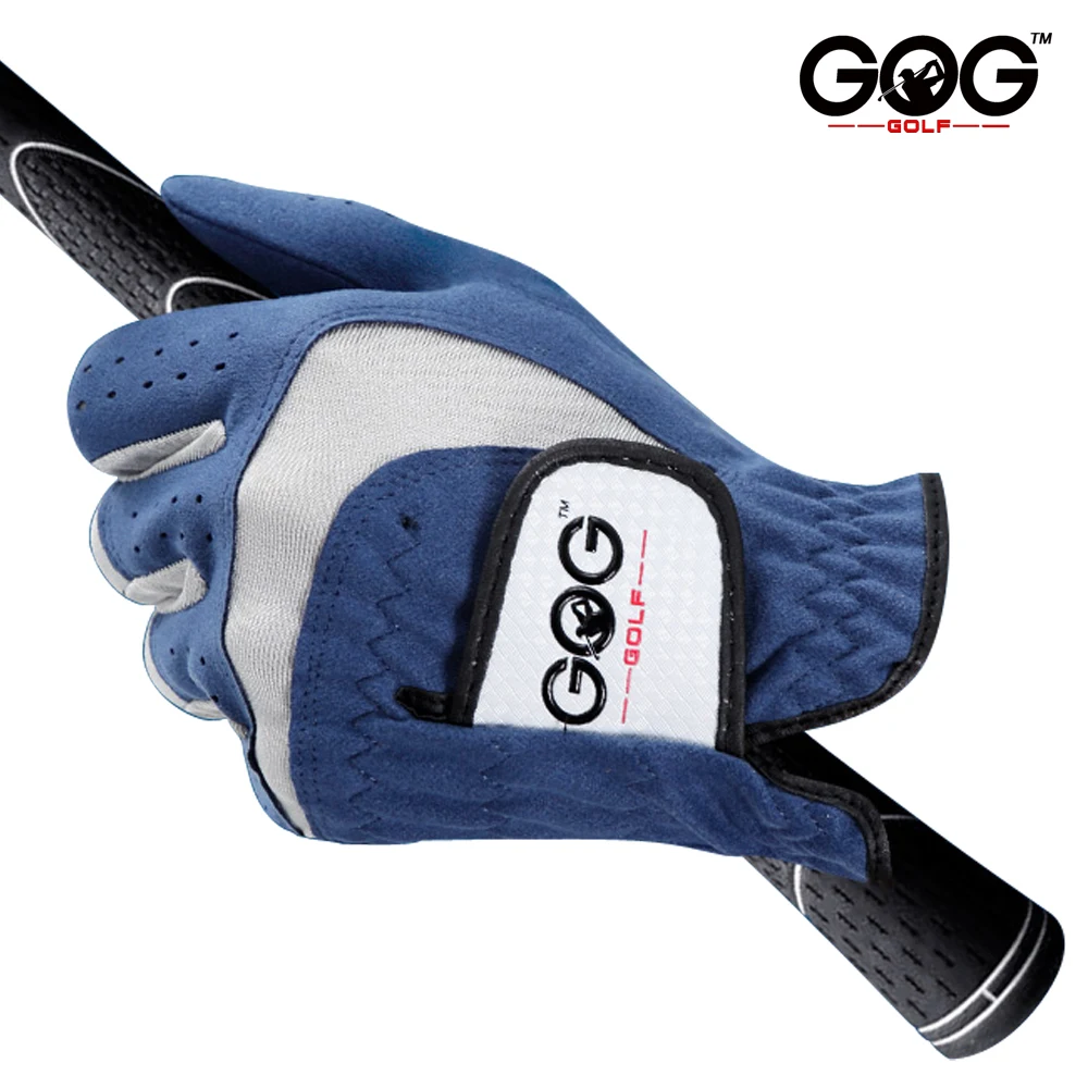 Golf Glove For Men 1pc Blue Sport Fabric Breathable Left Right Hand New Brand Dropship Magic Tape baseball Tennis Glove