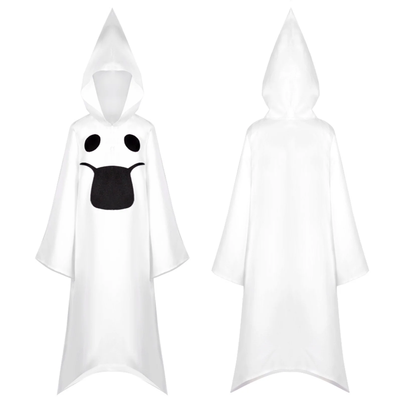 Halloween White Ghost Costume spaventoso per bambino adulto bambino Ghost Face mantello Cape Cosplay Stage Performance Party Robe Outfit