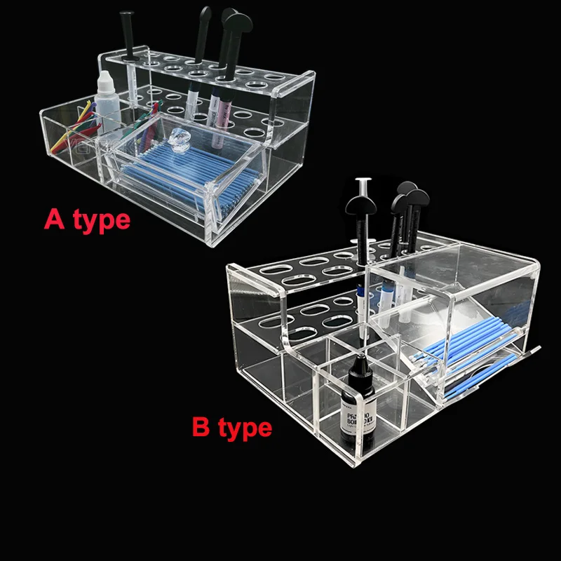 1Pc Dental Holder for Syringe Resin Adhesive Applicator Dispen Multifunctional Acrylic Organizer Dentist Tools