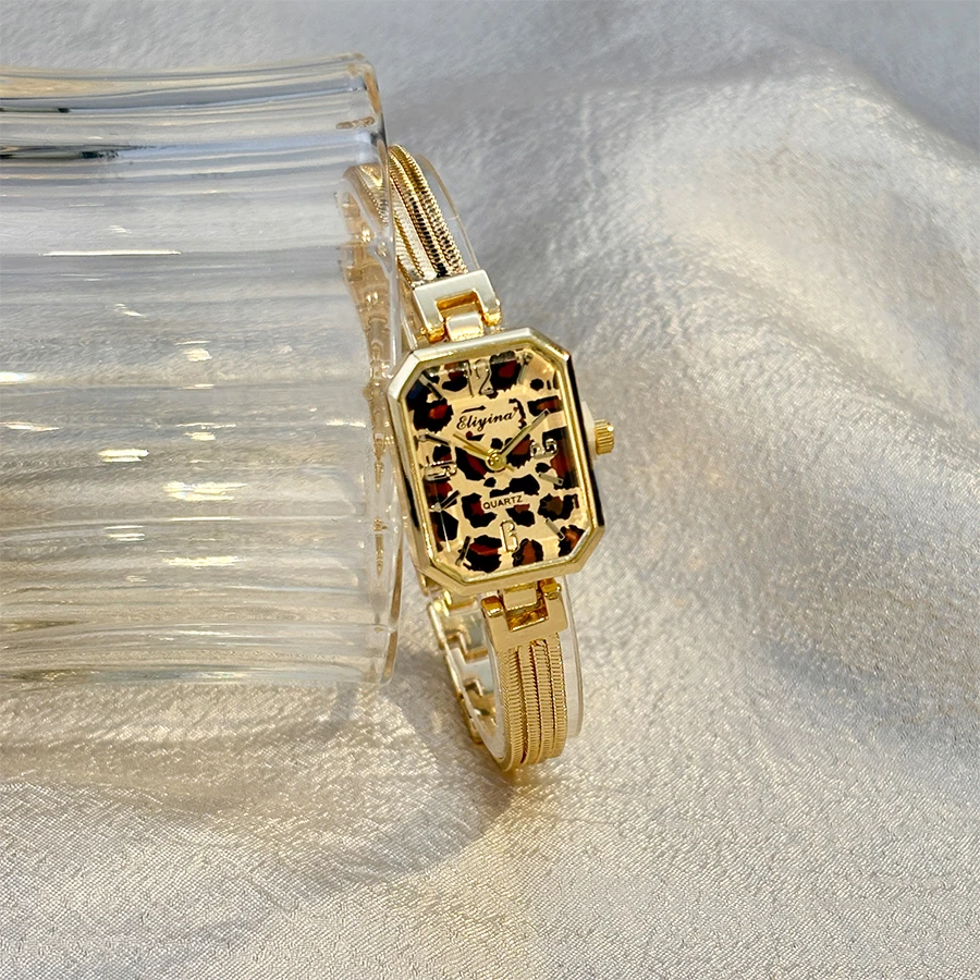 Rectangular Gold Wrist Watch for Women with Tassel Chains, a Delicate Accessory image 5