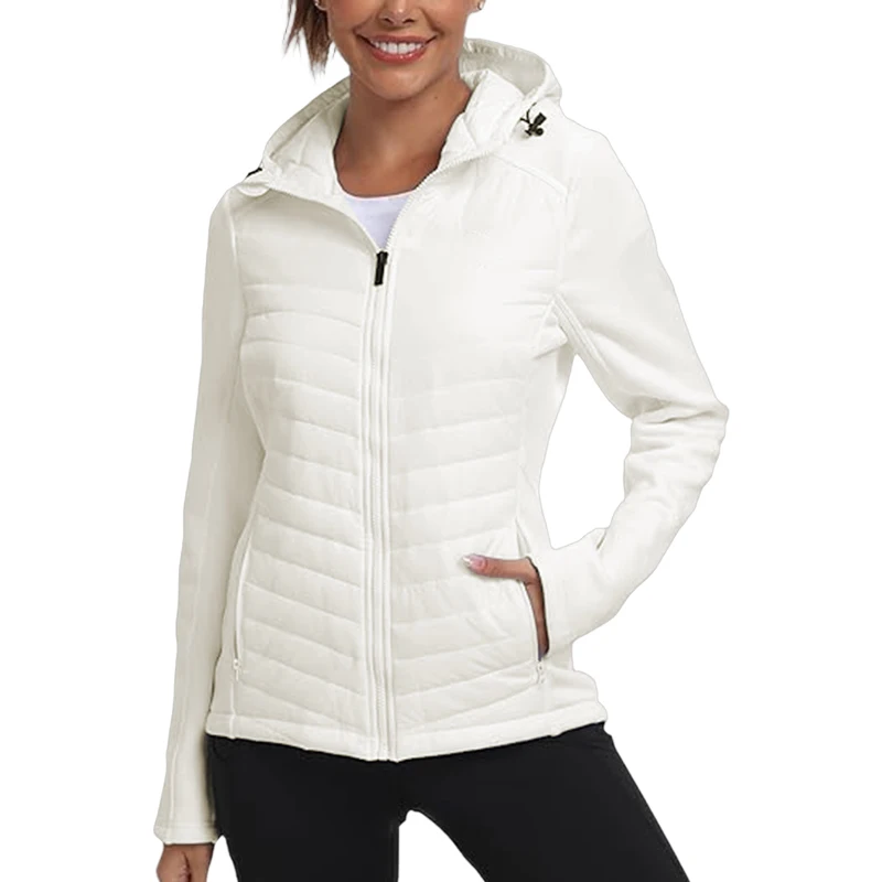 Women Down Jacket Water Resistant Hooded Puffer Jacket Fall Coat