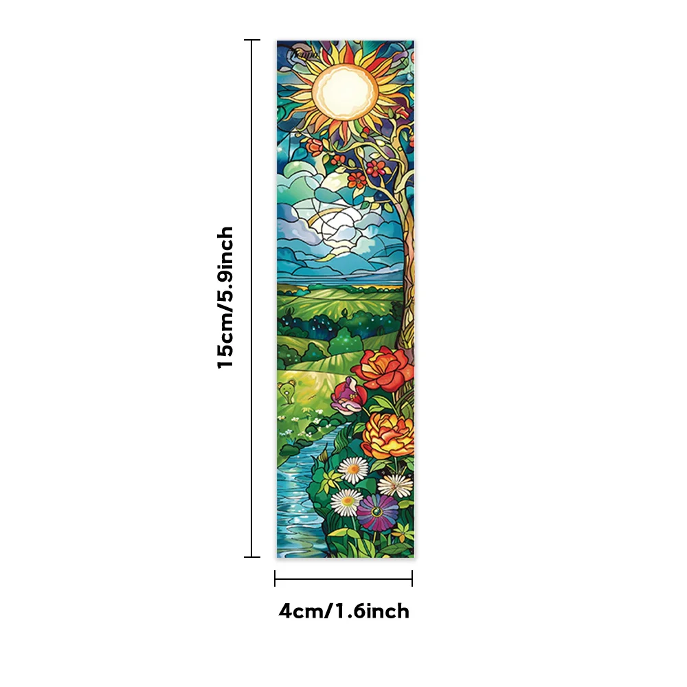 32pcs, Painted Glass Wind Theme Bookmarks, Christmas, Teacher Gift, Back-To-School Holiday Gifts, Creative Artistic Designs