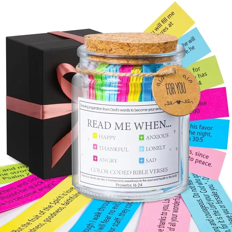 

Bible Verses in Glass Jar German Spanish English Christian Scripture Prayer Hope Jar Cards For Spiritual Growth Pious Prayer