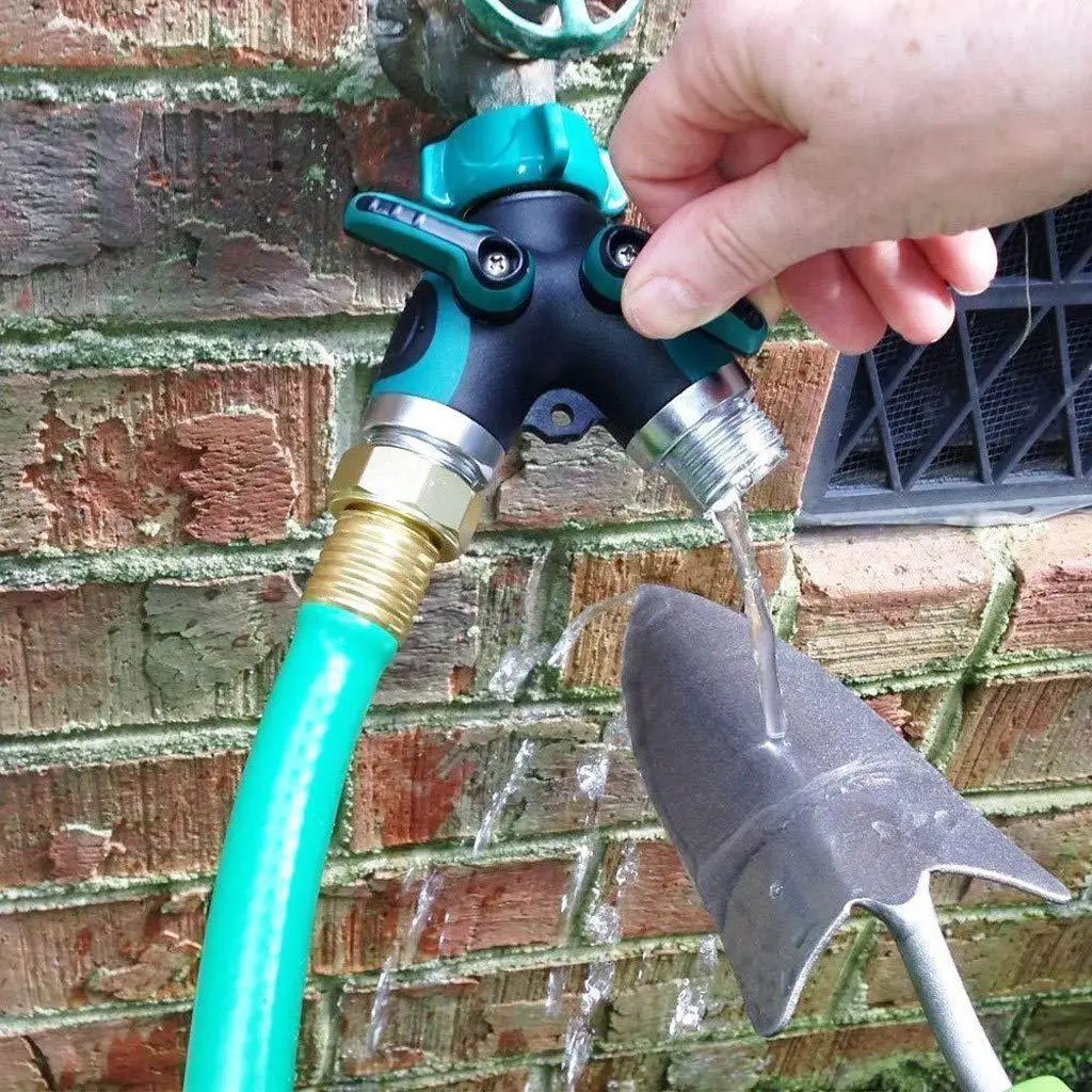2 Way Y Shape Hose Connector Garden Splitter Comfortable Plastic Grip Faucet