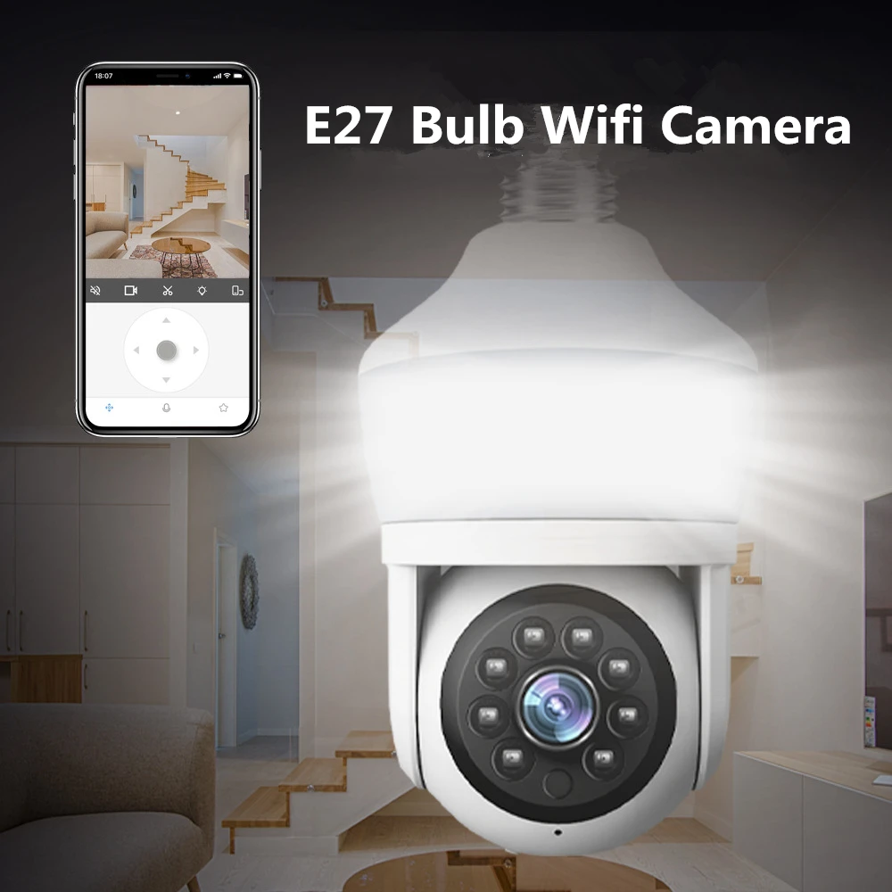

3MP E27 Bulb Camera Wifi Surveillance with LED Bulb PTZ Smart Home Tracking Two-way Audio Night Vision Wireless Security Camera