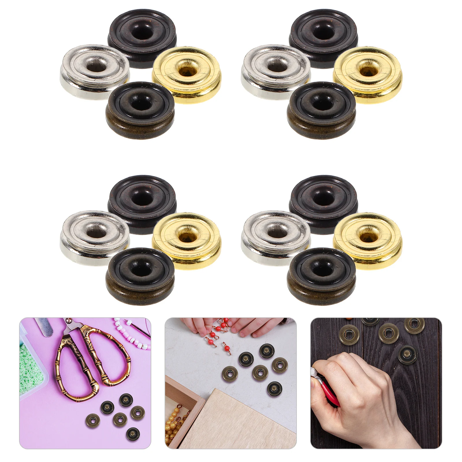 

80Pcs Hand-Sewing Snap Buttons Small 6Mm Metal Invisible Press Studs Fasteners for Garments Clothing DIY Projects Secure Closure