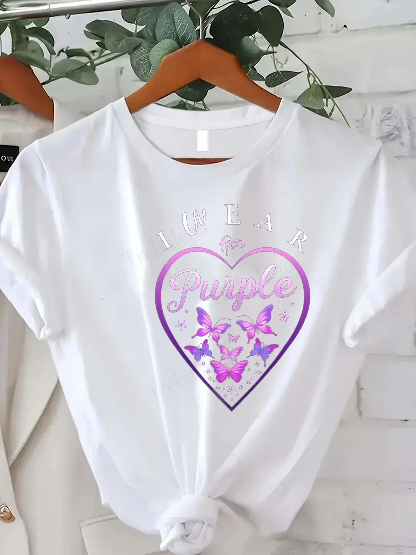 

Women T-shirt Purple Butterfly Heart T-Shirt for Women, Cute & Sexy Style