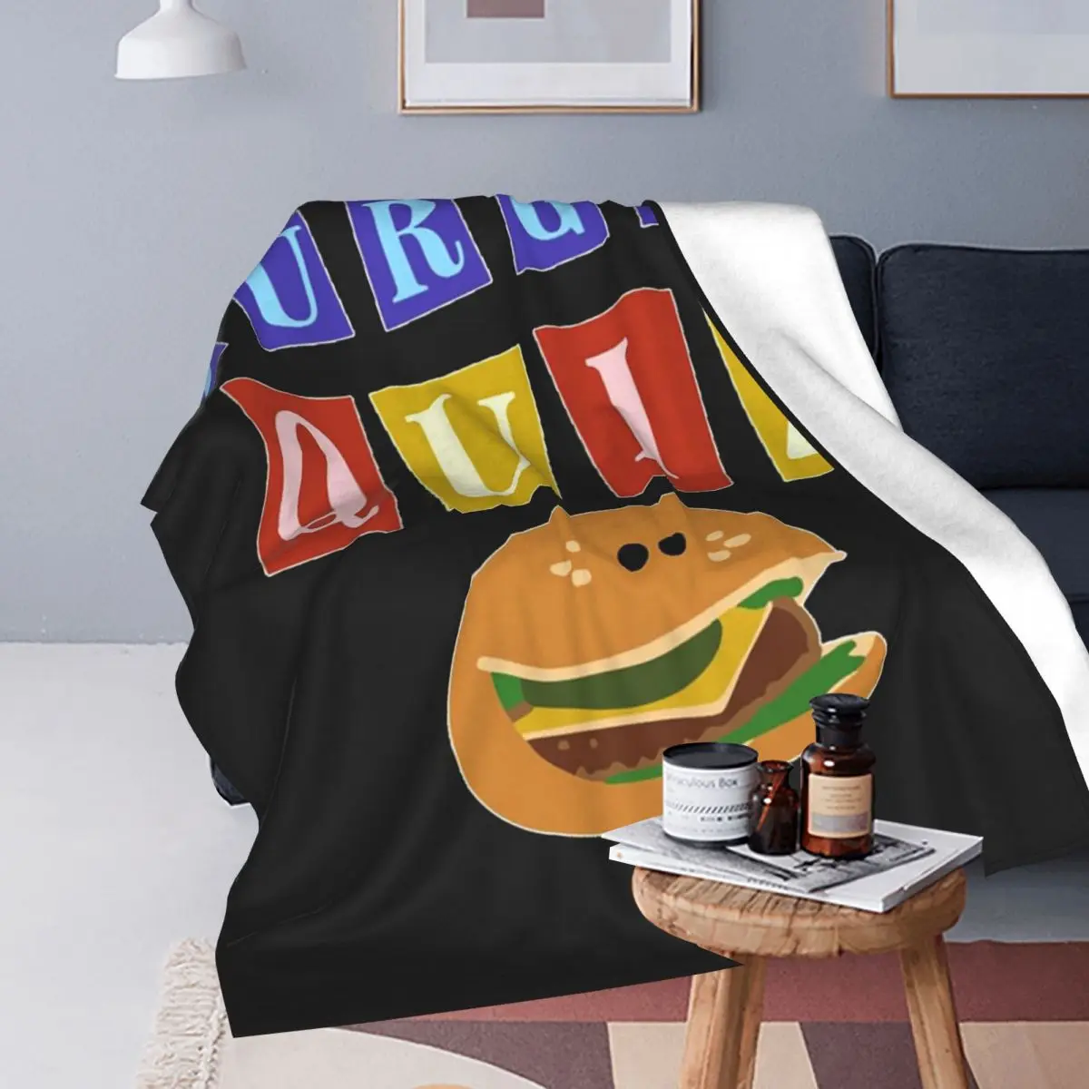 Burger Quizz New Logo Blanket Soft Warm Flannel Throw Blanket Bedspread for Bed Living room Picnic Travel Home Couch