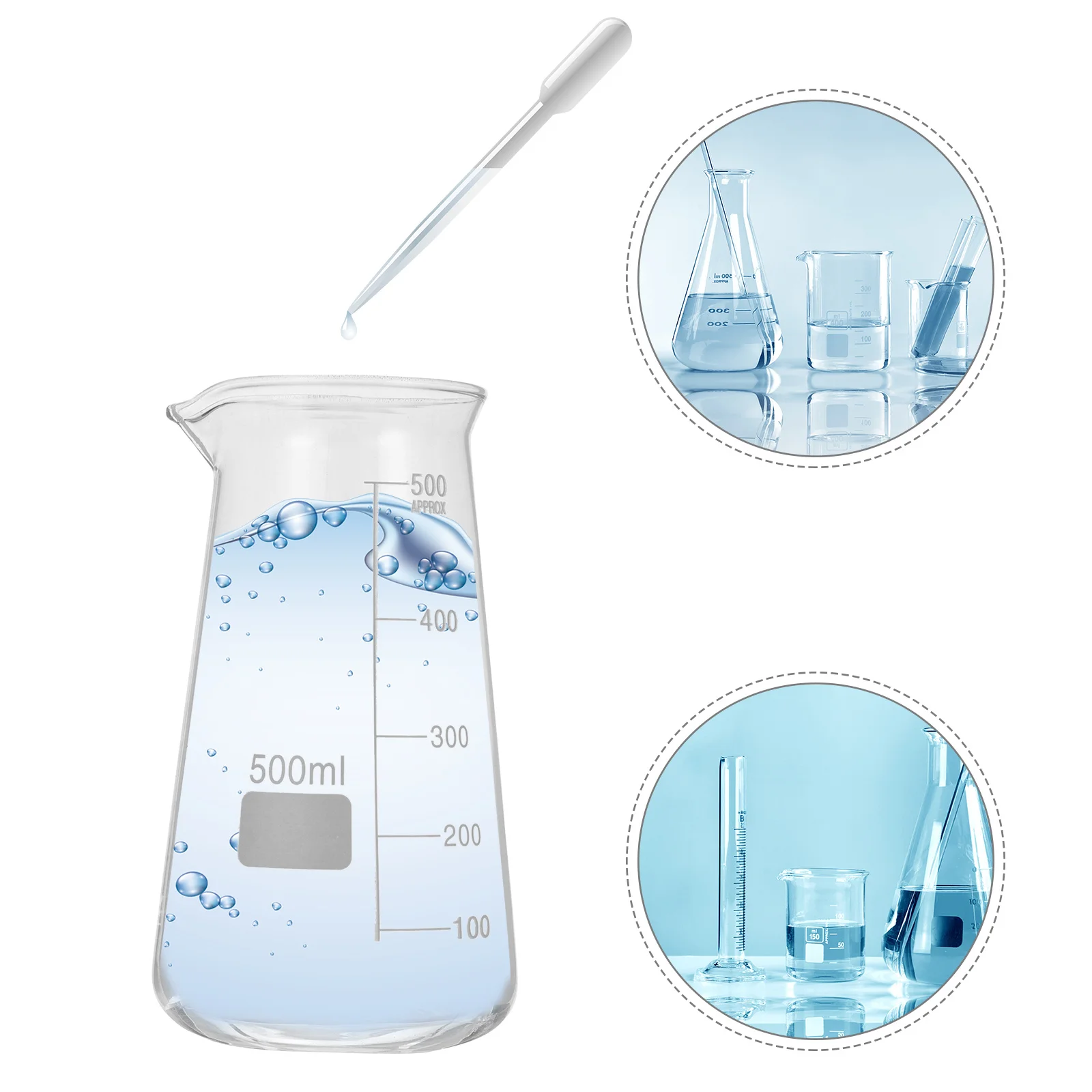 

High Temperature Resistant Glass Beaker Laboratory Measuring Cup Clear Scale Wet Dry Ingredient Measuring Tool Experiment