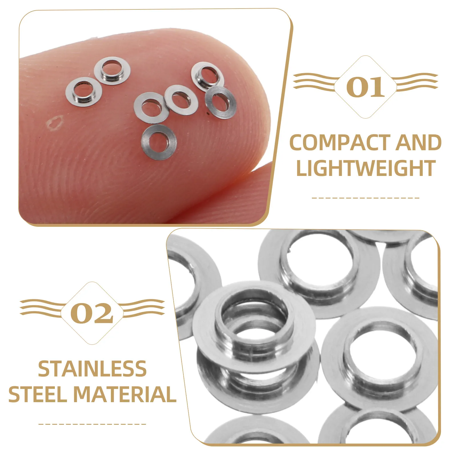 50Pcs Eyeglasses Frame Parts Convex Gasket Useful Stainless Steel Glasses Repairing Supplies Accessory Glasses Convex Gaskets
