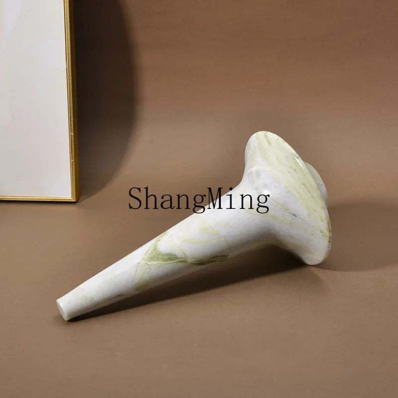 SM creative flying saucer tower type natural marble vase flower insert light luxury desktop ornament