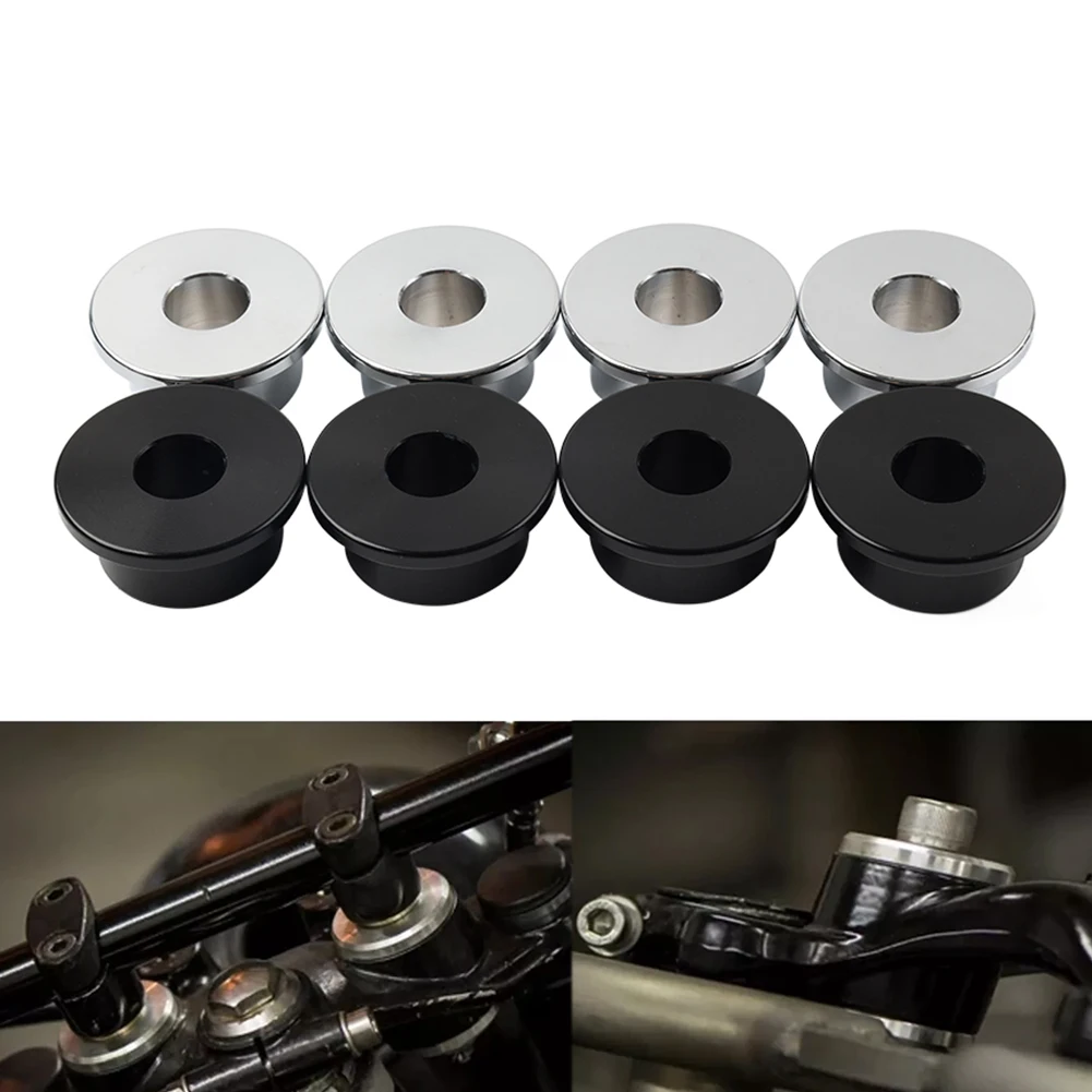 4Pcs Aluminum Motorcycle Handlebar Riser Bushings Mounts For Harley Davidson Softail Dyna Sportster 883 1200