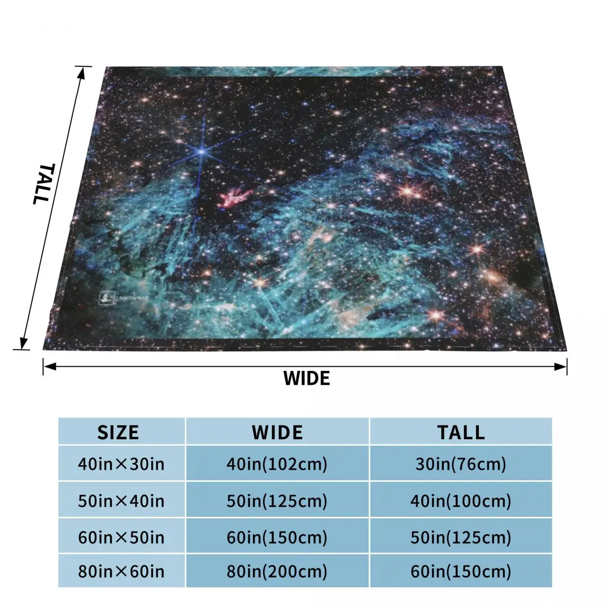 Sagittarius C (James Webb/JWST) a?? space poster Throw Blanket Bed linens Bed Blankets