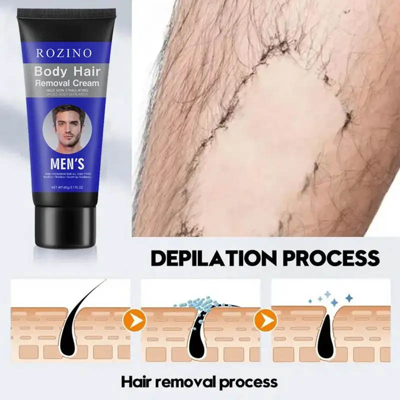 Crema depilatoria para hombres, eliminador de vello Facial, crema depilatoria corporal para áreas delicadas de la cara