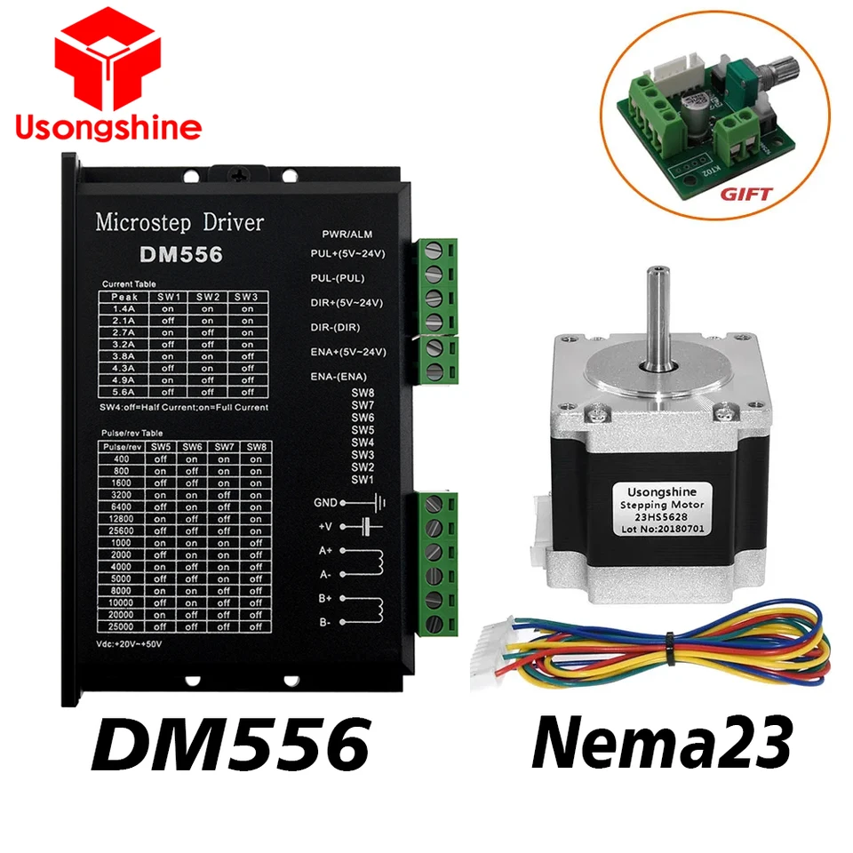 ねねまむ Usongshine Free shipping Nema 23 Stepper Motor 4-lead 56mm 126N.CM