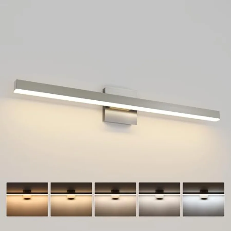 Vanity Light for Bathroom Lighting Fixtures Over Mirror Modern Bath Vanity Lights Bar 5CCT Diammable Bathroom Lights ETL Certif