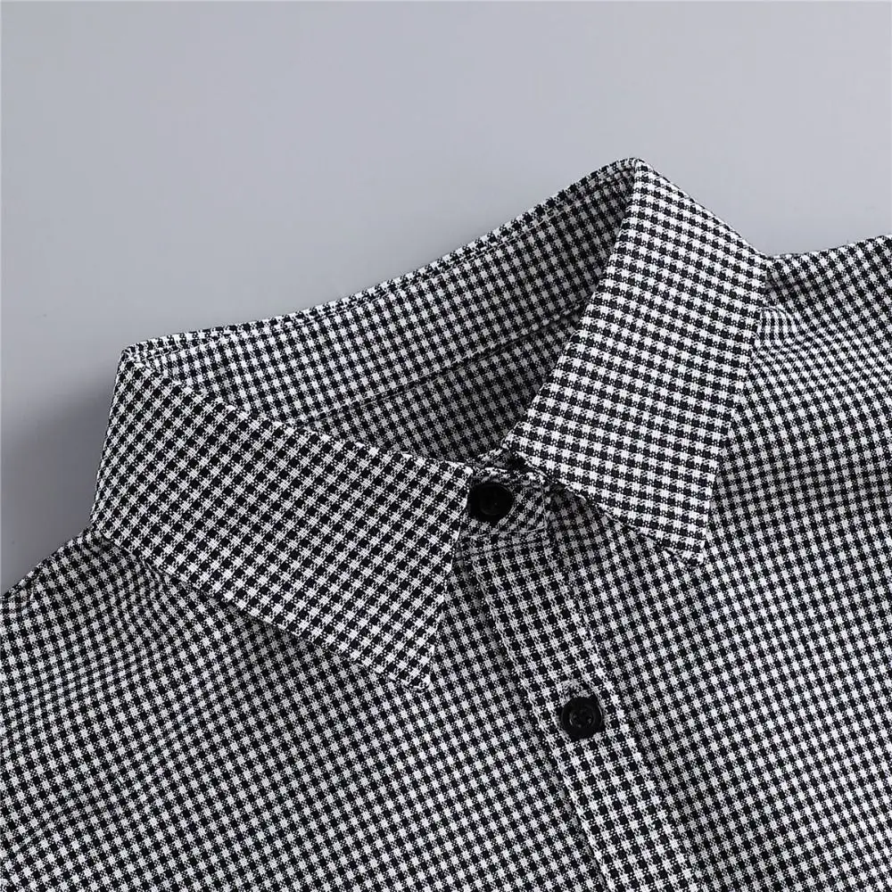 Detachable Plaid Fake Collar Black Sharp Collar Lapel Half Shirt Square Collar Houndstooth Adjustable Neckline Decorative Shirt