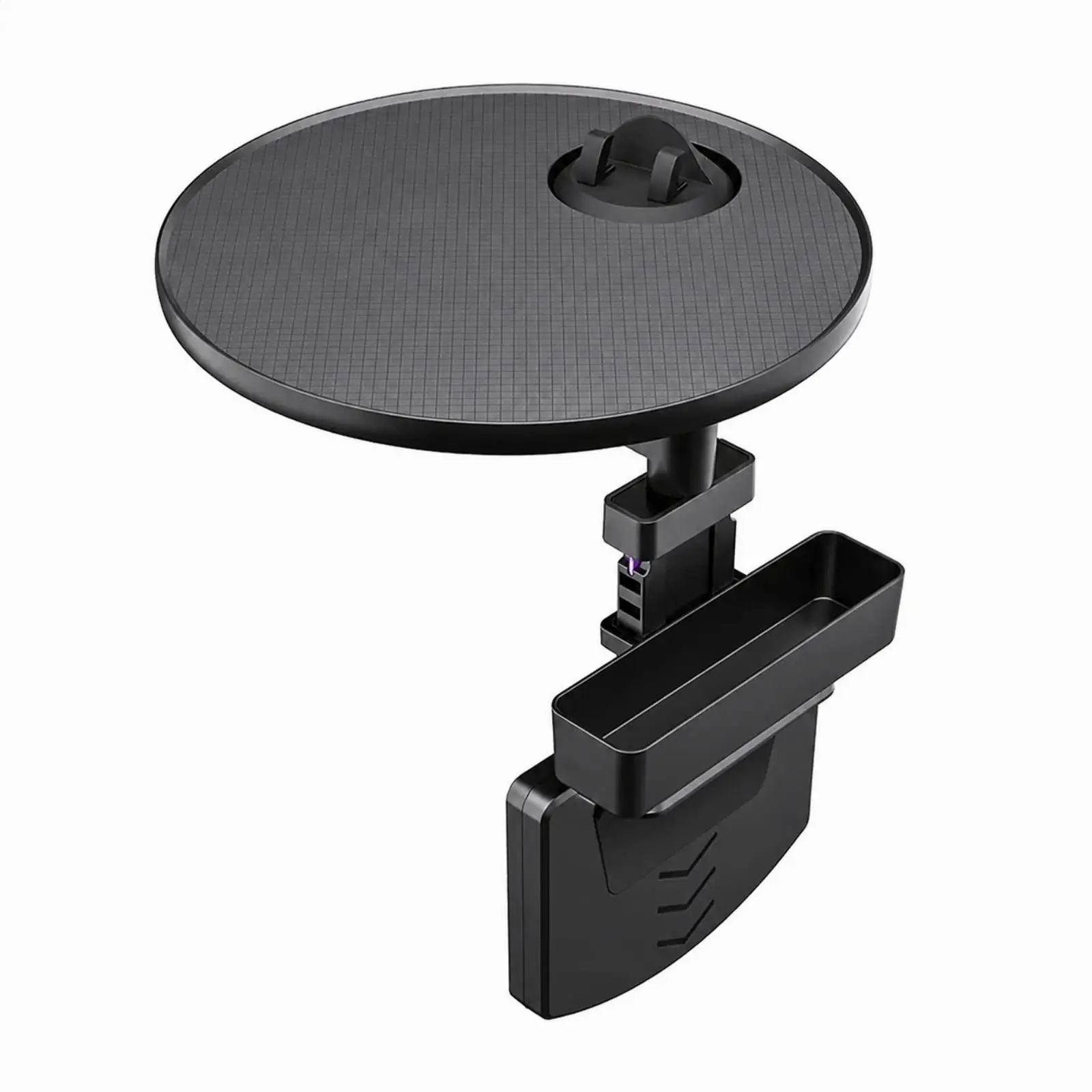 Vehicle Seat Side Table Multi-Use Attach-Attached Tray Table with Storage Compartment Easy to Install for Daily Commuting