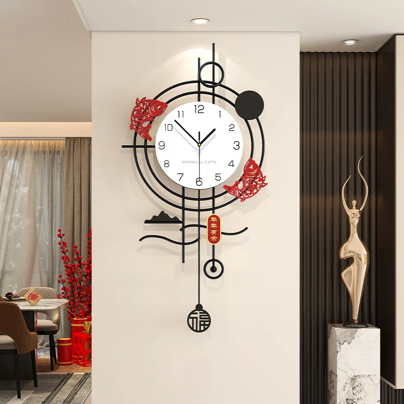New wall clock, living room, advanced sense, household housewarming decoration, silent clock, modern simple clock, wall hanging,